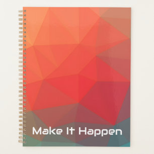 Vibrant Geometric Abstract Custom Monogram Weekly  Planner