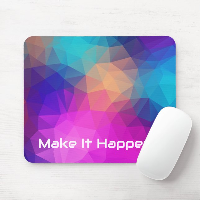 Vibrant Geometric Abstract Custom Quote Sporty  Mouse Pad (With Mouse)
