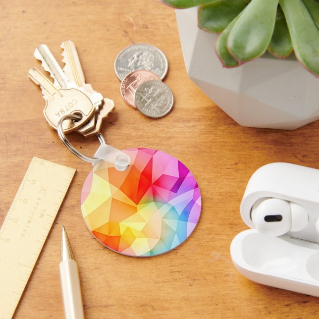 Vibrant Geometric Abstract Key Ring (Desk)