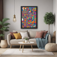 Vibrant Geometric Abstract Modern Colourful Art