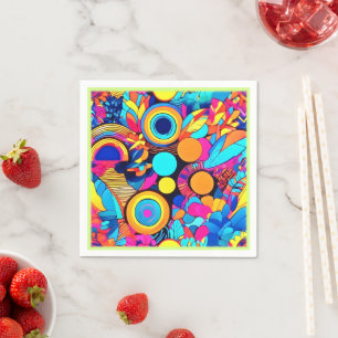 Vibrant Geometric Abstract Patterns Napkin
