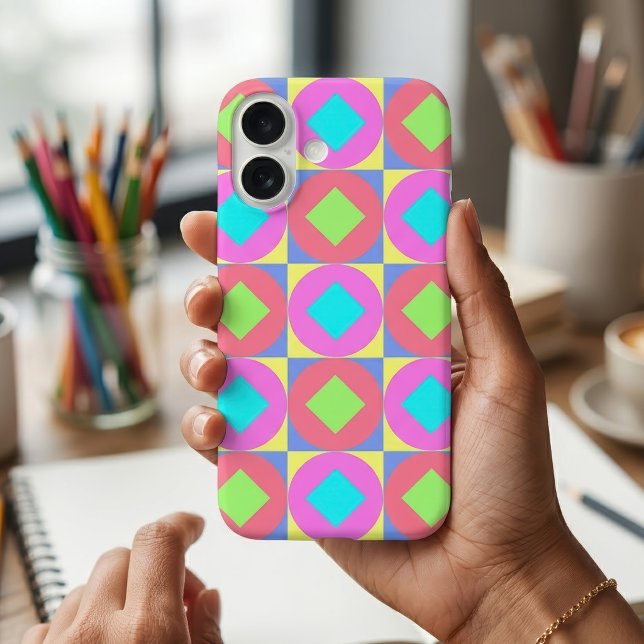 Vibrant Geometric Abstract Psychedelic Pattern Case-Mate iPhone Case (Vibrant Geometric Abstract Psychedelic Pattern. iPhone Case)