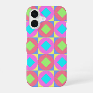 Vibrant Geometric Abstract Psychedelic Pattern iPhone 16 Case