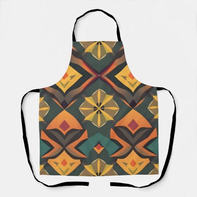 Vibrant Geometric Apron - Colourful Decorative Des (Front)