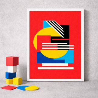 Vibrant Geometric Design in Minimalist Shapes Poster