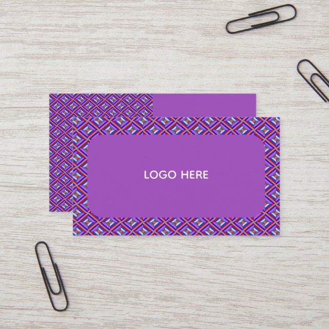 Vibrant Geometric Diamond Seamless pattern Business Card (Front/Back In Situ)