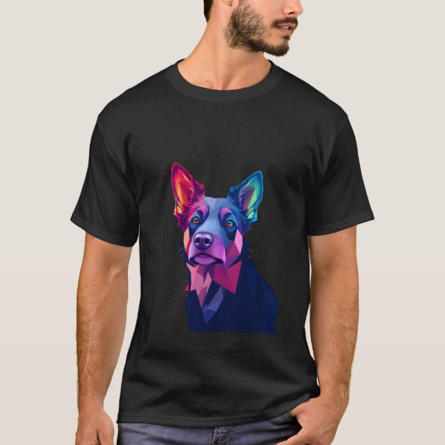 Vibrant Geometric Dog T-Shirt (Front)