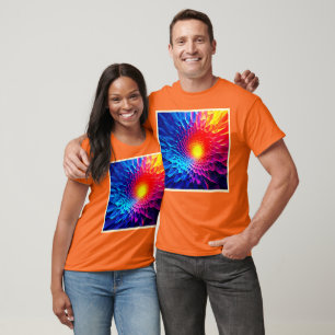Vibrant Geometric Energy Vortex Art T-Shirt