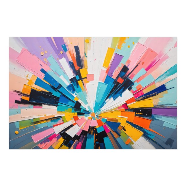 Vibrant Geometric Explosion Colorful Abstract Art Photo Print (Front)