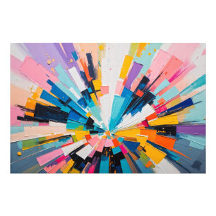 Vibrant Geometric Explosion Colourful Abstract Art Photo Print