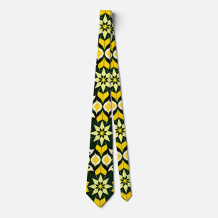 Vibrant Geometric Floral Design Tie