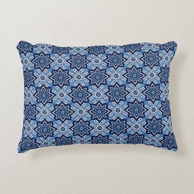 Vibrant Geometric Floral Pattern Decorative Cushion (Front)