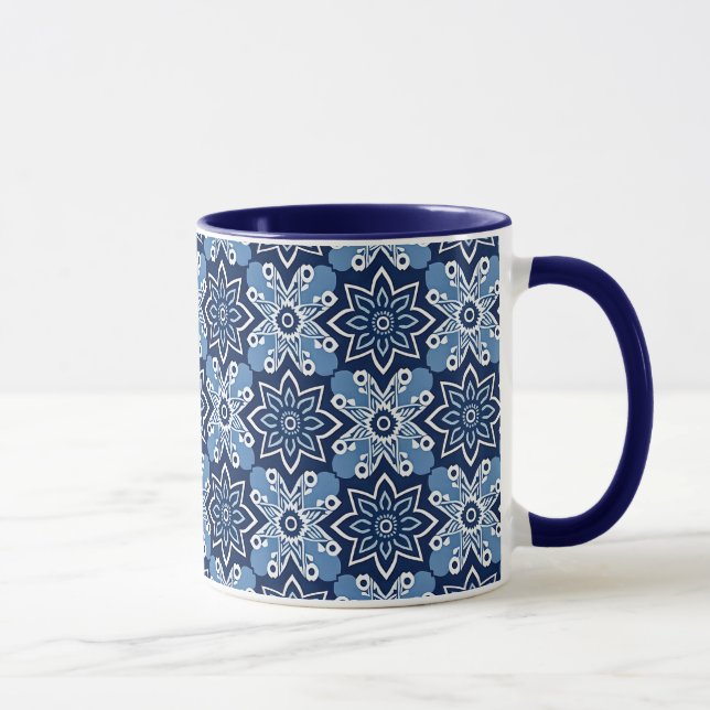 Vibrant Geometric Floral Pattern Mug (Right)
