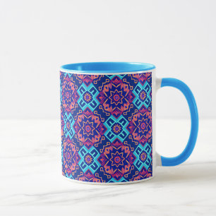 Vibrant Geometric Floral Pattern Mug