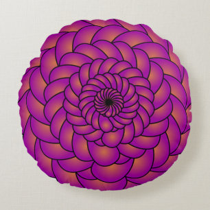Vibrant Geometric Flower 16 x 16 Round  Cushion