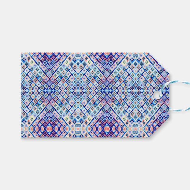 Vibrant Geometric Gift Tag (Front (Horizontal))