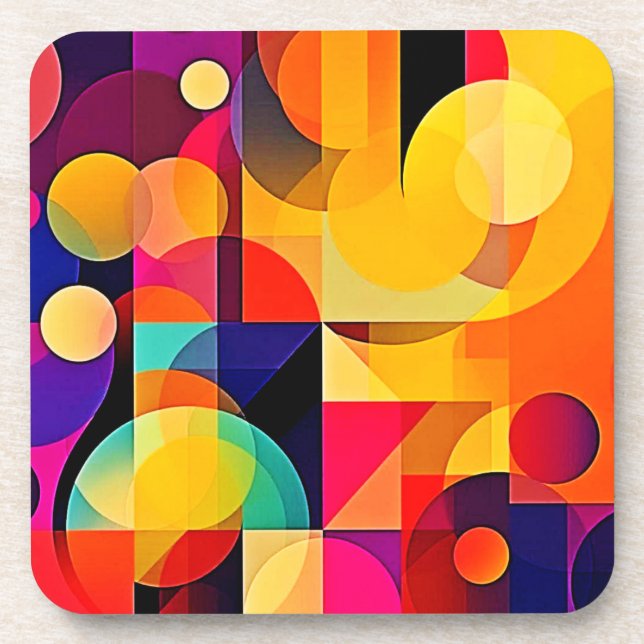 Vibrant Geometric Harmony Coaster (Front)