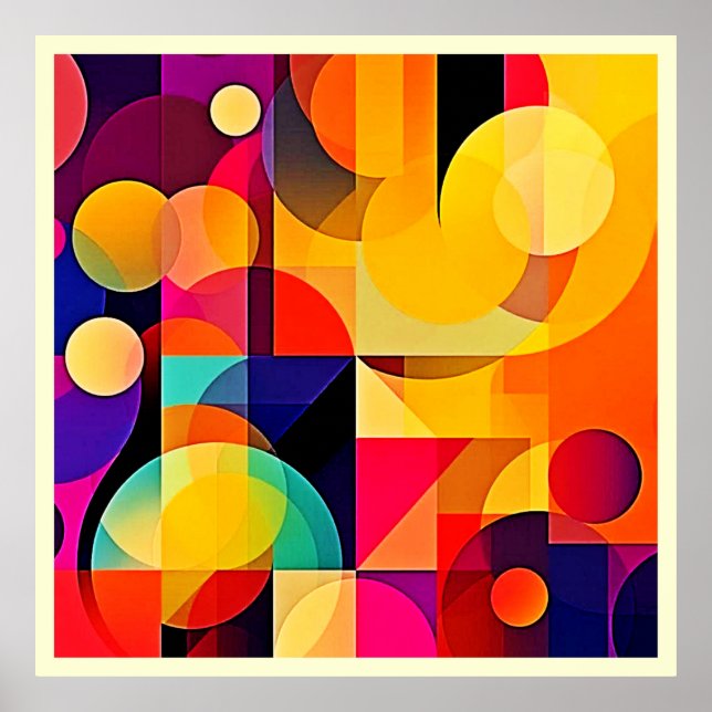 Vibrant Geometric Harmony Poster (Front)