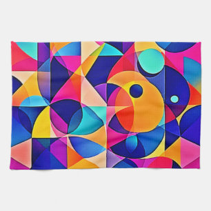 Vibrant Geometric Harmony Tea Towel