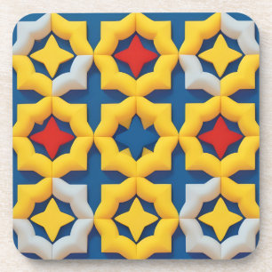 Vibrant Geometric home decor Bold Colours Coaster