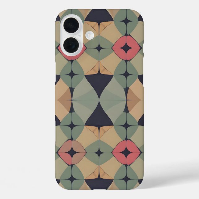 Vibrant Geometric iPhone16 Case - Colourful Home D (Back)