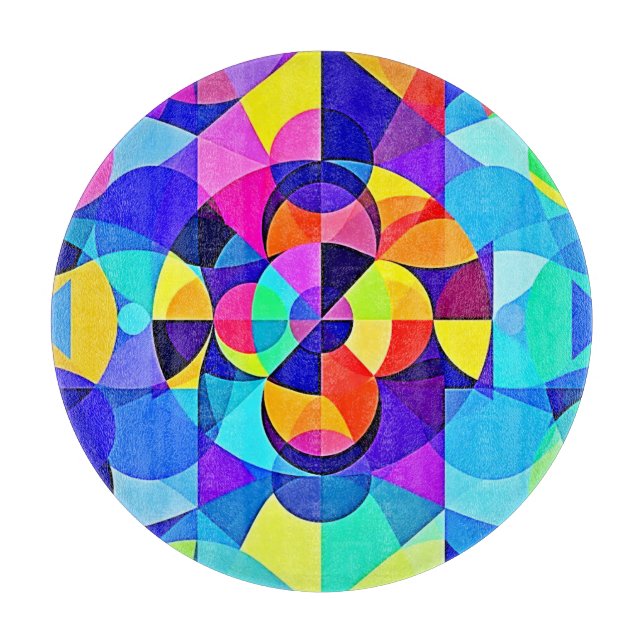 Vibrant Geometric Joy Cutting Board (Front)