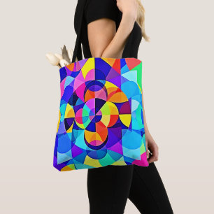 Vibrant Geometric Joy Tote Bag