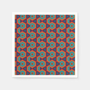 Vibrant Geometric Kaleidoscope Napkin