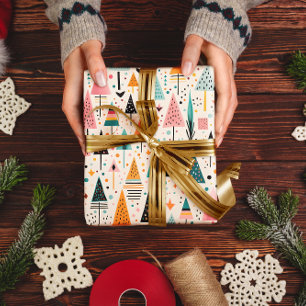 Vibrant Geometric Modern Christmas Wrapping Paper