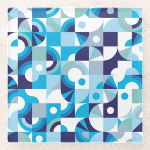 Vibrant Geometric: Modern Seamless Glass Coaster