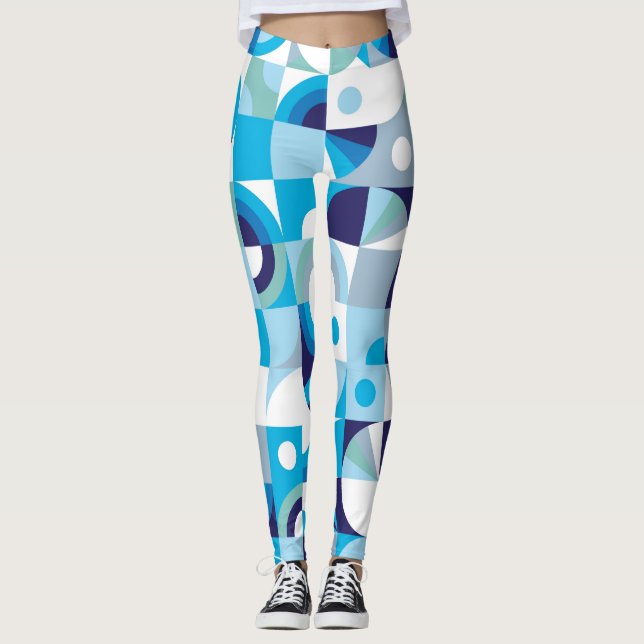 Vibrant Geometric: Modern Seamless Leggings (Front)