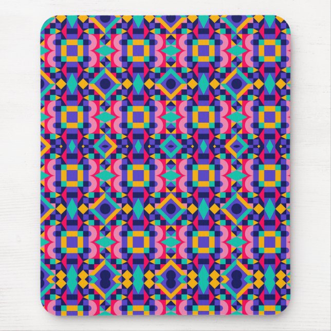 Vibrant geometric mousepad featuring colourful (Front)