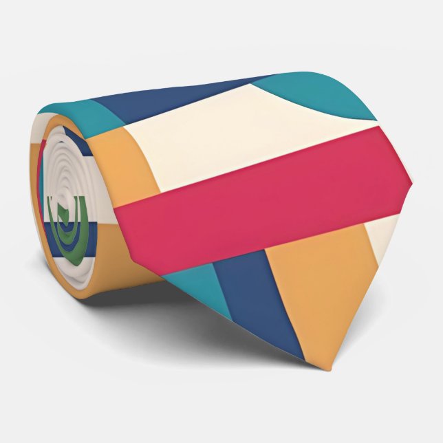 Vibrant Geometric Neck Tie (Rolled)