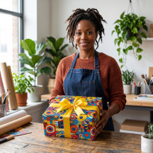 Vibrant Geometric Patchwork African American Gifts
