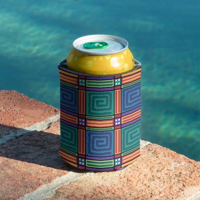 Vibrant Geometric Pattern Can Cooler (In Situ Pool)