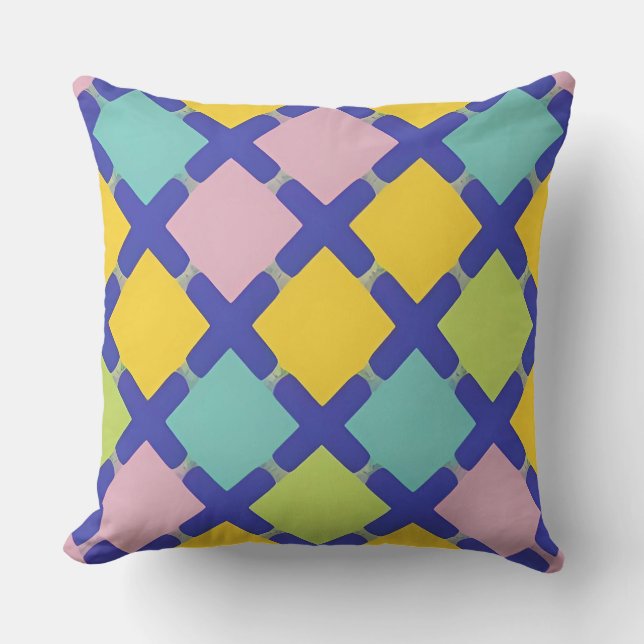 🌈✨ Vibrant Geometric Pattern Colourful Abstract  Cushion (Front)