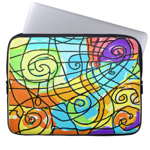 Vibrant Geometric Pattern Laptop Sleeve
