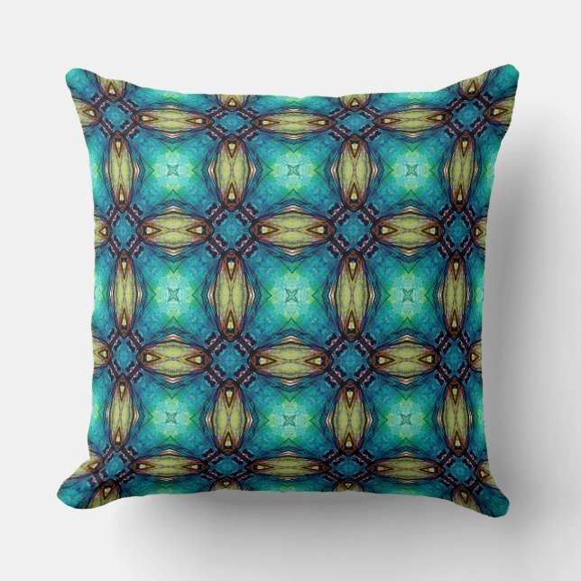 Vibrant Geometric Pattern Mediteranean Inspired Cushion (Front)