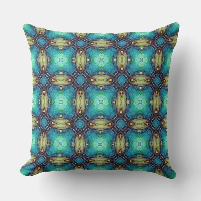 Vibrant Geometric Pattern Mediteranean Inspired Cushion (Front)