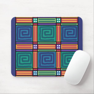 Vibrant Geometric Pattern Mouse Pad