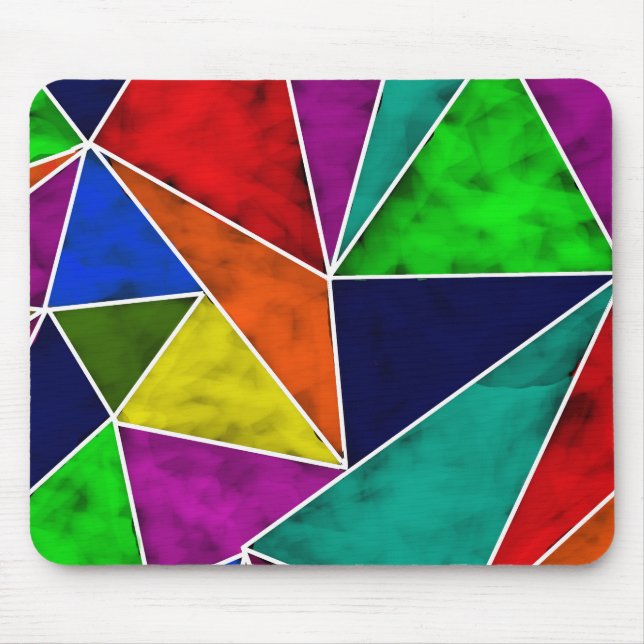 Vibrant geometric pattern mouse pad (Front)