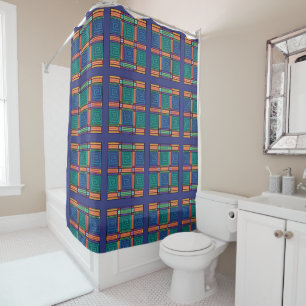 Vibrant Geometric Pattern Shower Curtain