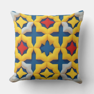 Vibrant Geometric Pattern with Bold Colours Cushion