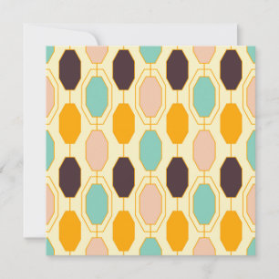 Vibrant geometric pattern with rows of octagonal s thank you card
