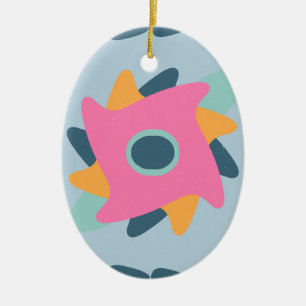 Vibrant Geometric Tile Design Ceramic Tree Decoration