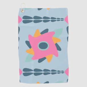 Vibrant Geometric Tile Design Golf Towel