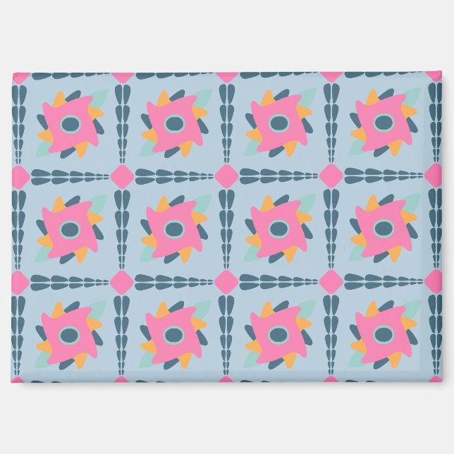 Vibrant Geometric Tile Design Magnet (Front)
