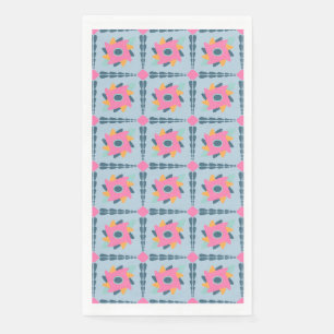 Vibrant Geometric Tile Design Napkin