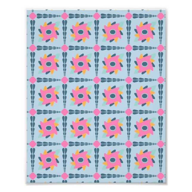 Vibrant Geometric Tile Design Photo Print (Front)