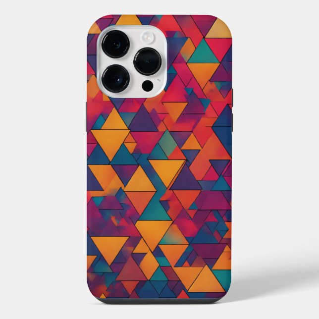 Vibrant Geometry: Colourful Abstract Design for iP iPhone Case (Back)